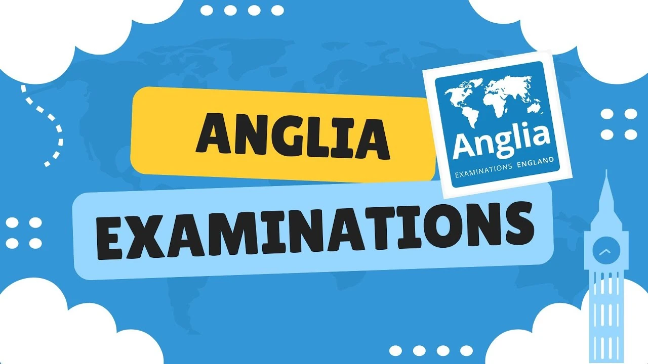 Ilustración de Anglia Examinations con su logotipo y el Big Ben